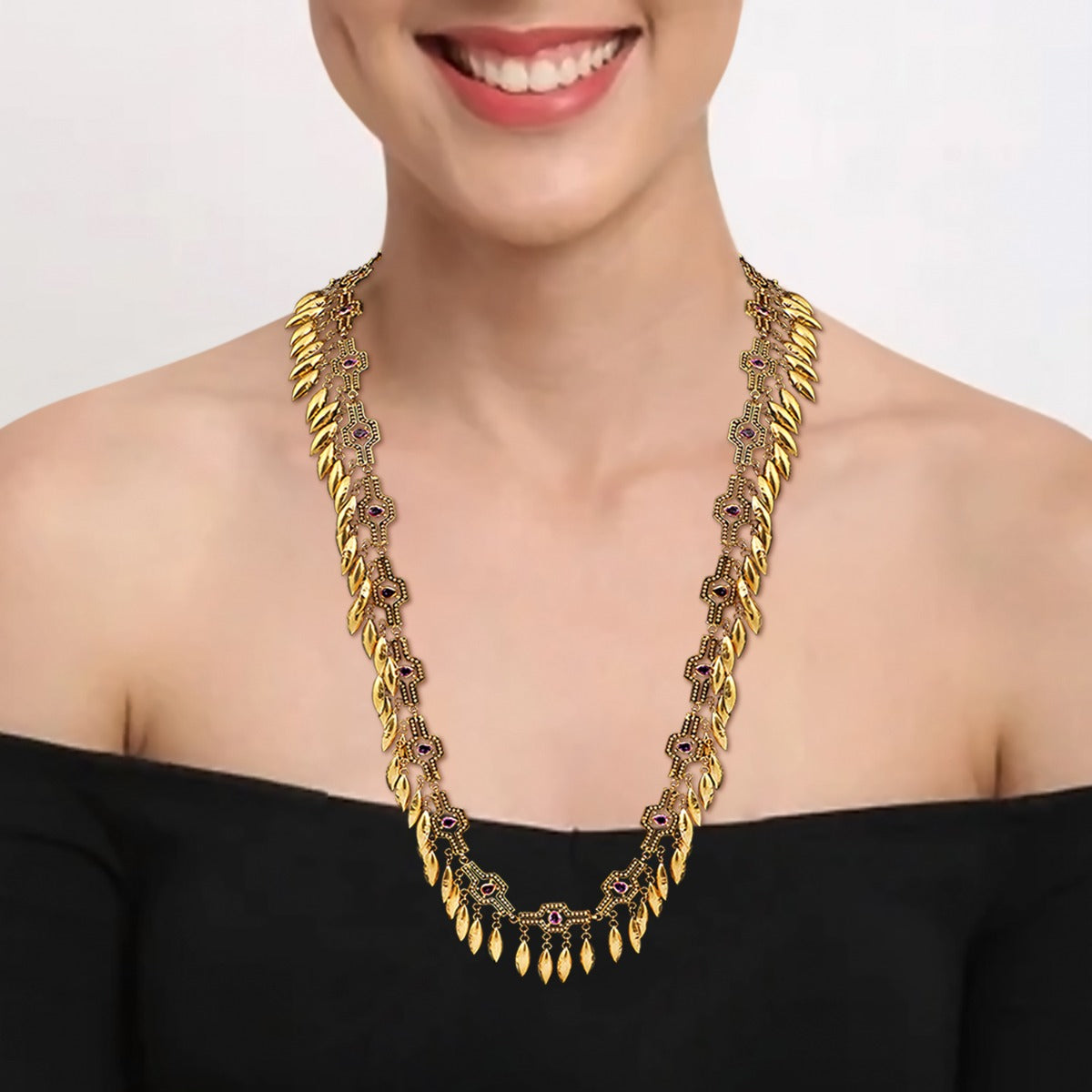 Linea Fringe Gold Long Necklace