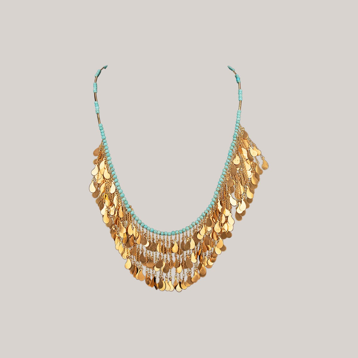 Hippie Coined Gold Necklace