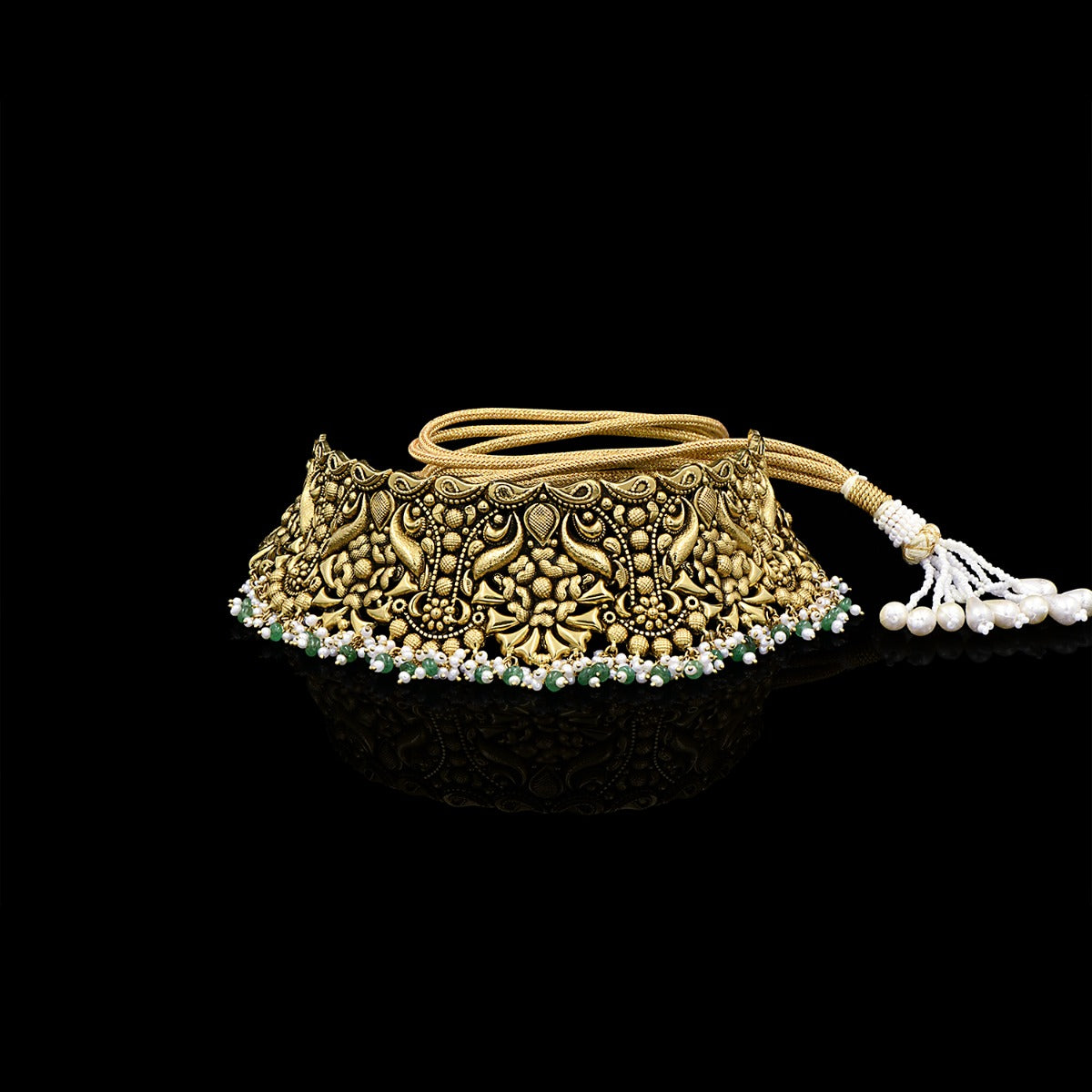 Gold Green Folksy Choker Set