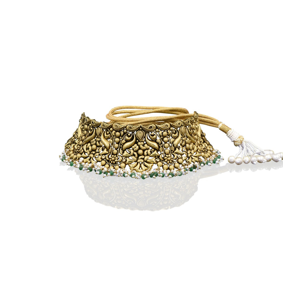 Gold Green Folksy Choker