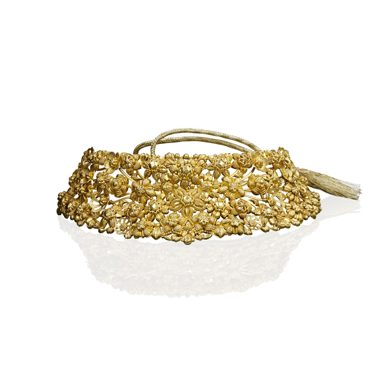 Traditional Temple Carving Gold Choker