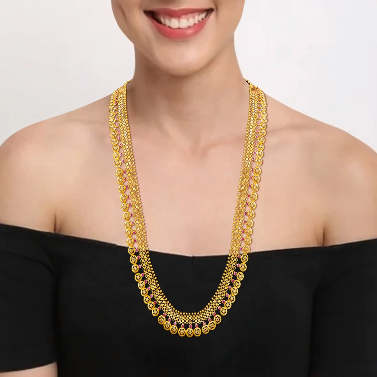 Time Lapse Long Gold Necklace