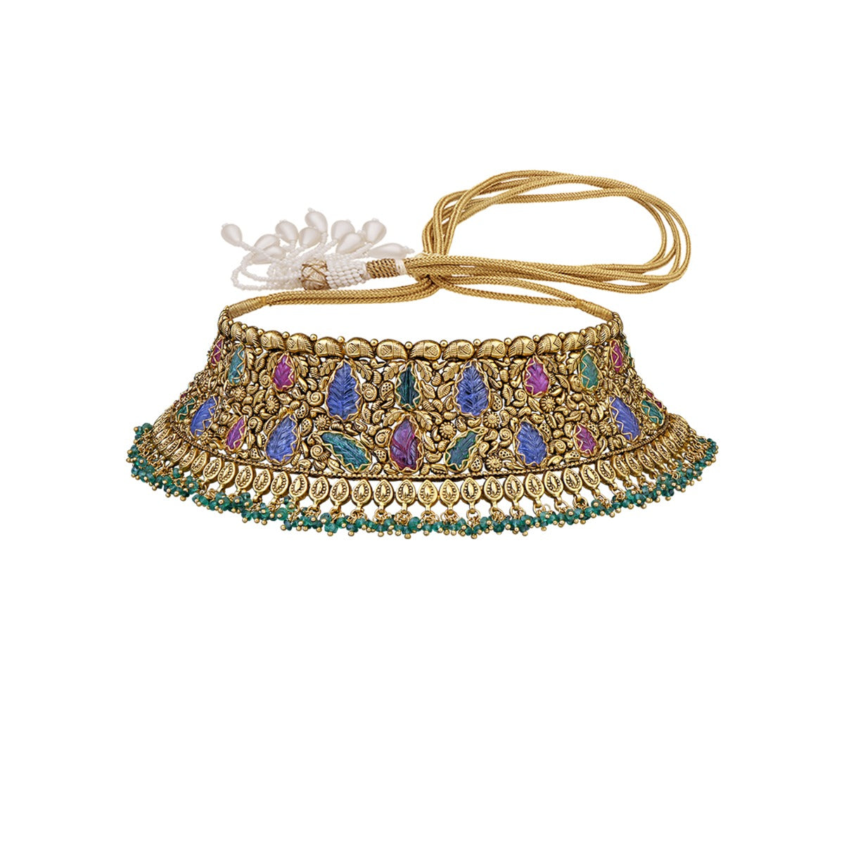 Intricate Leaf Gold Choker