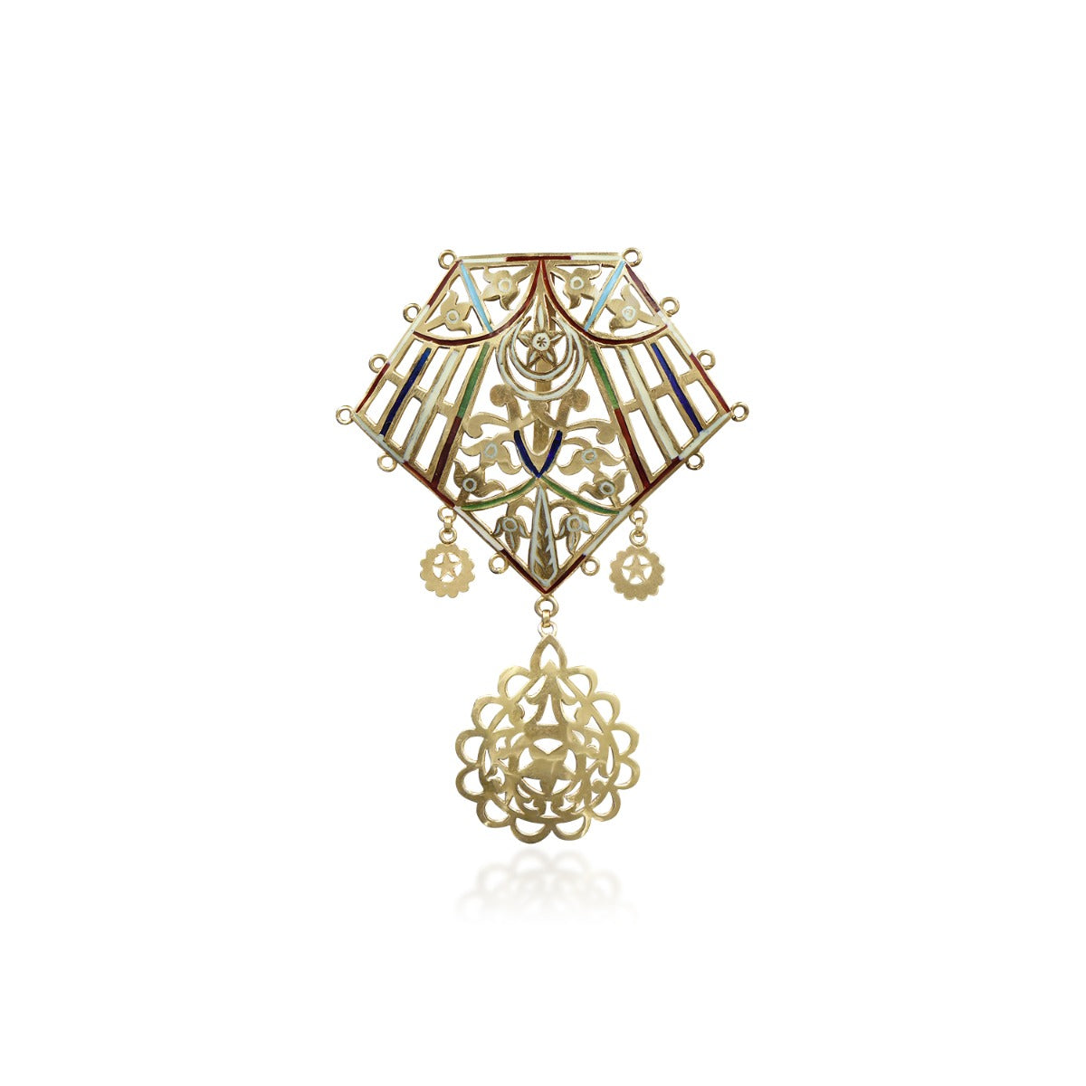 Crow Prince Gold and Coloured Pendant