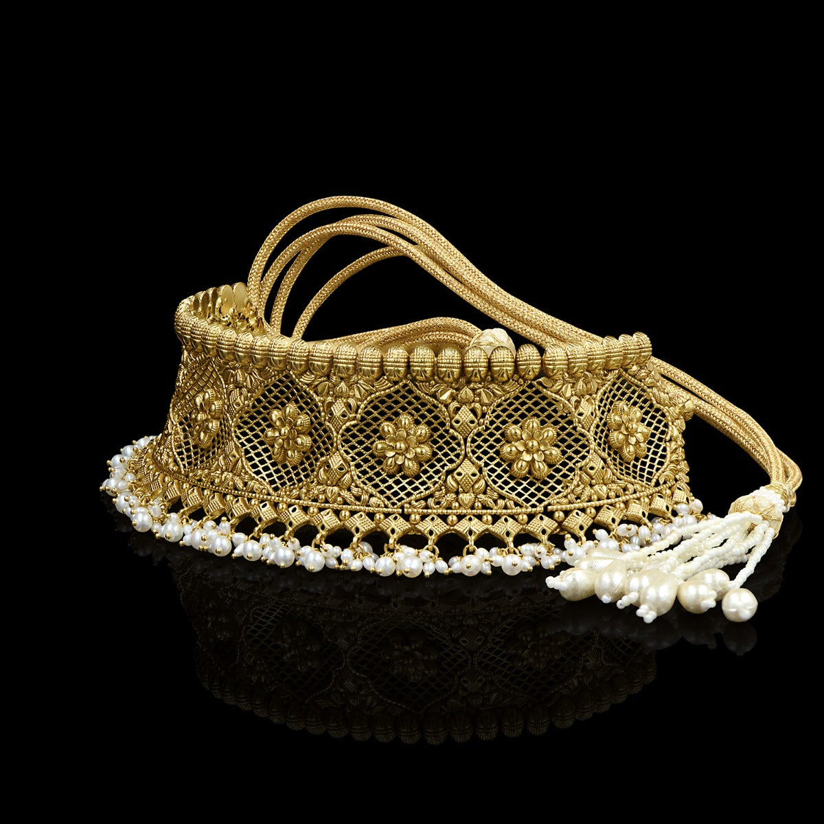 Yellow Floral Gold Choker