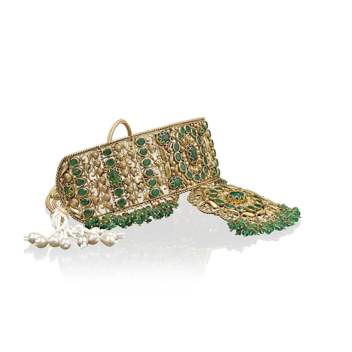 Traditional Bridal Green Gold Choker