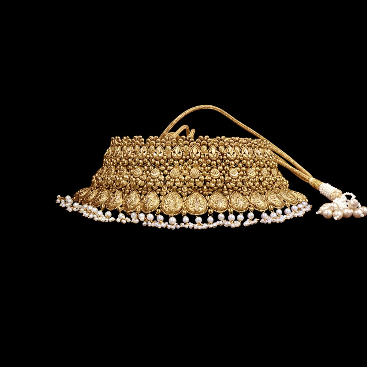 Dew Drop Folk Gold Choker Set