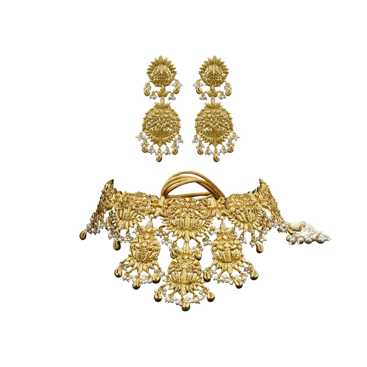 Layered Temple Gold Choker Set