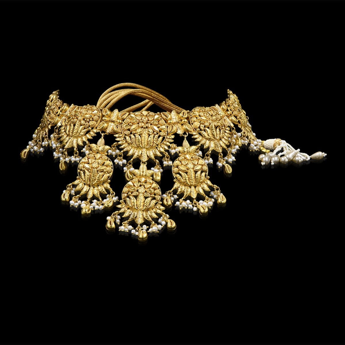 Layered Temple Gold Choker Set