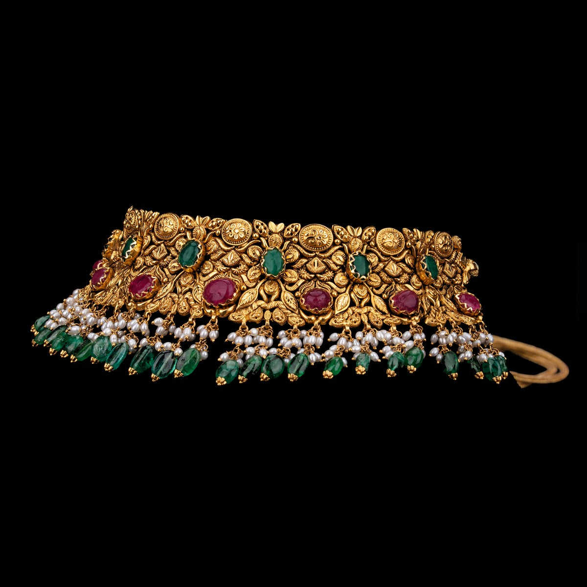 Red Green Mish Mash Gold Choker Set
