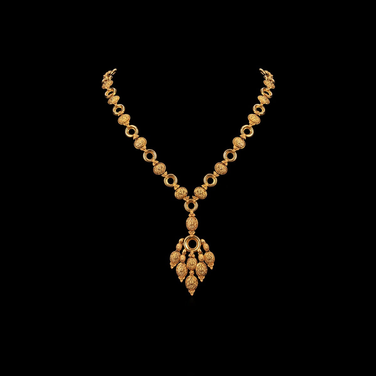 Wholes and Petals Gold Necklace Set