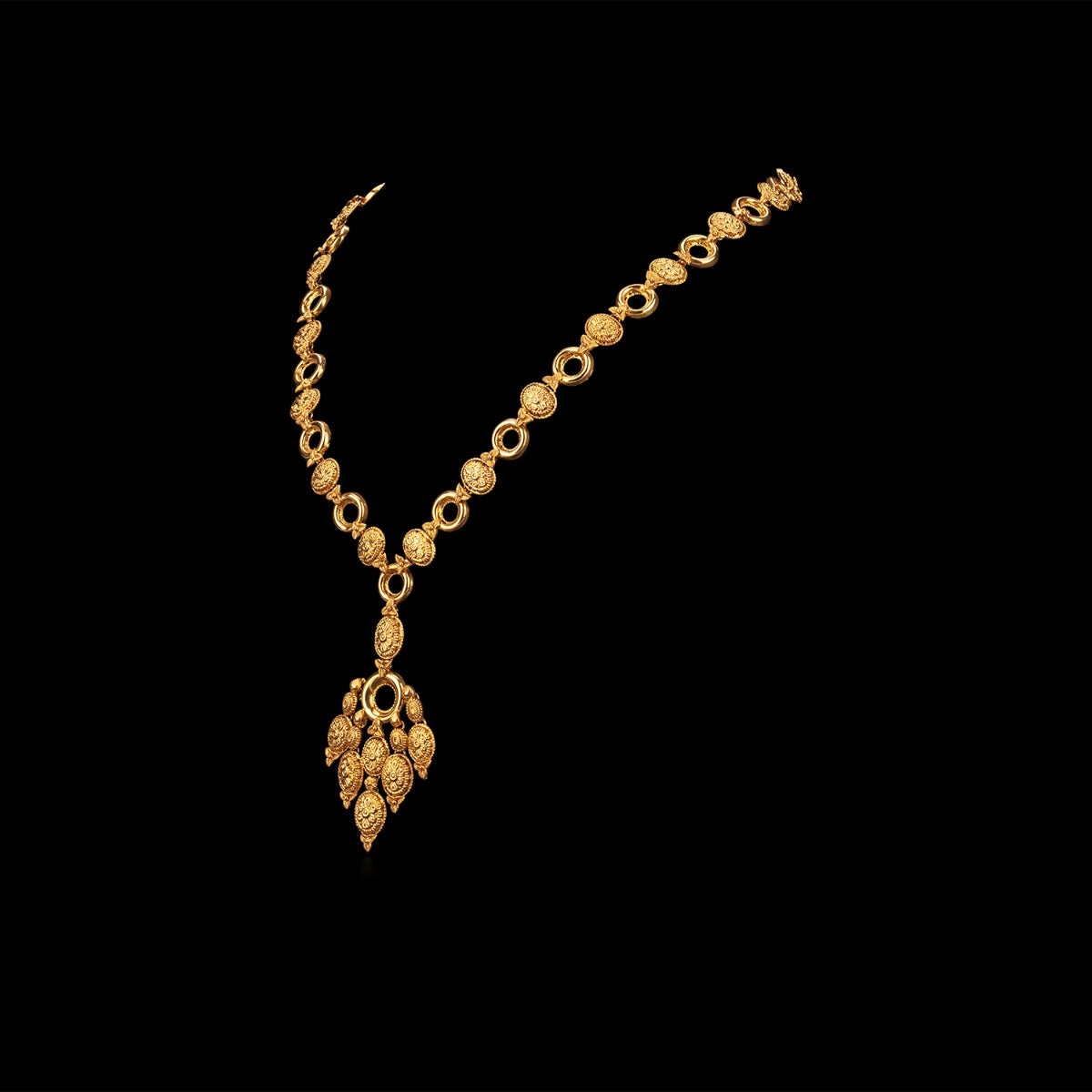 Wholes and Petals Gold Necklace Set