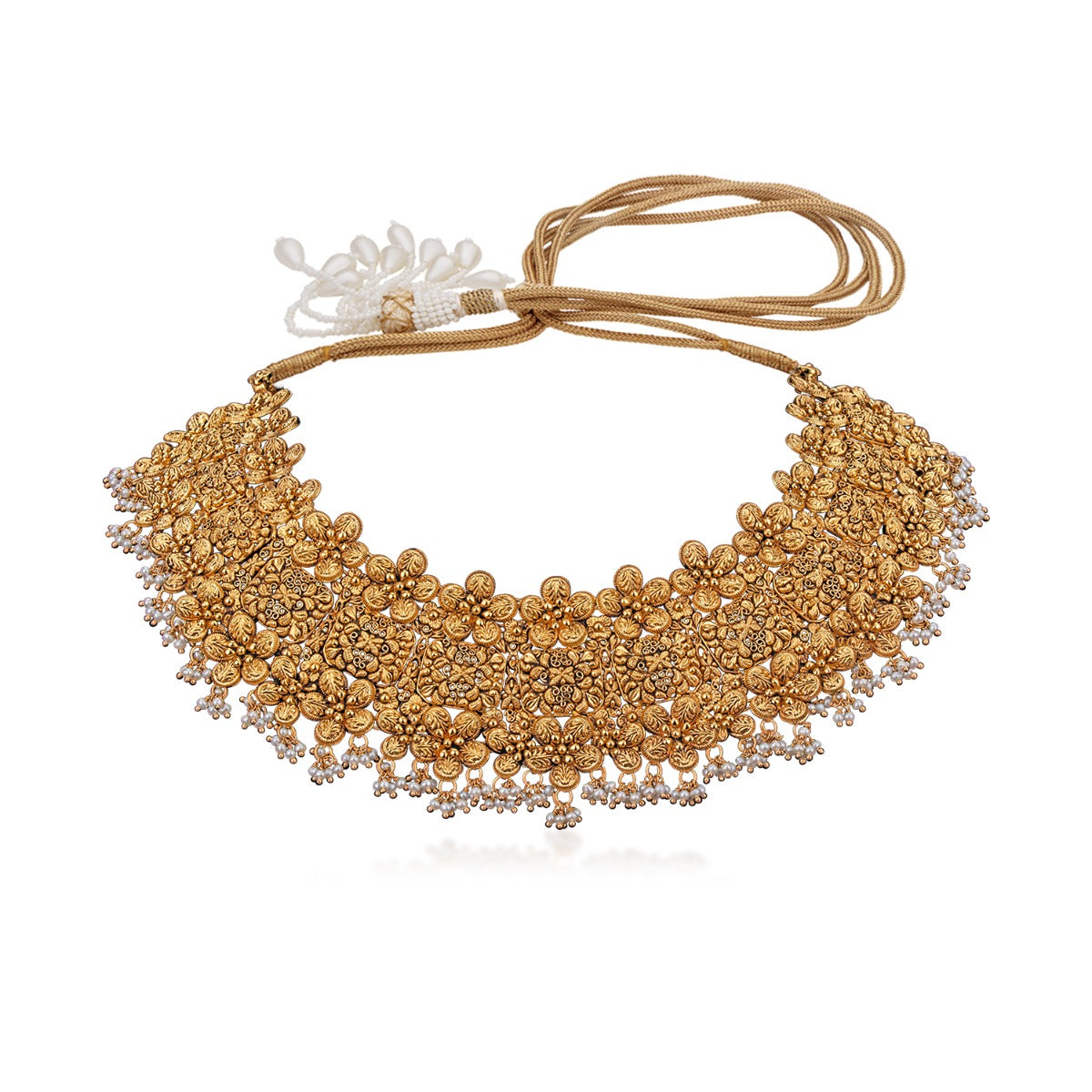 Bullets and Buttons Gold Necklace