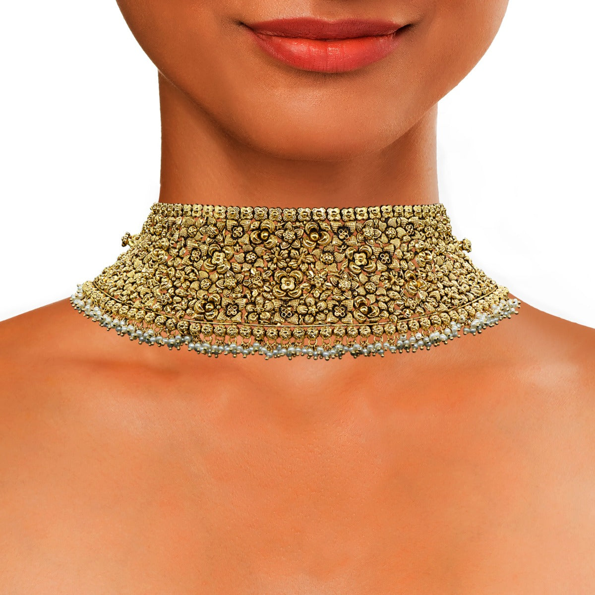 Majestic Traditional Gold Choker Set