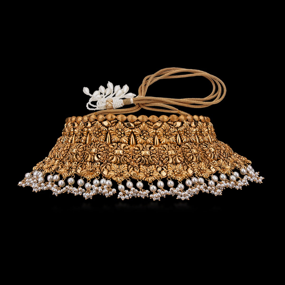 Poised Motif Gold Choker Set