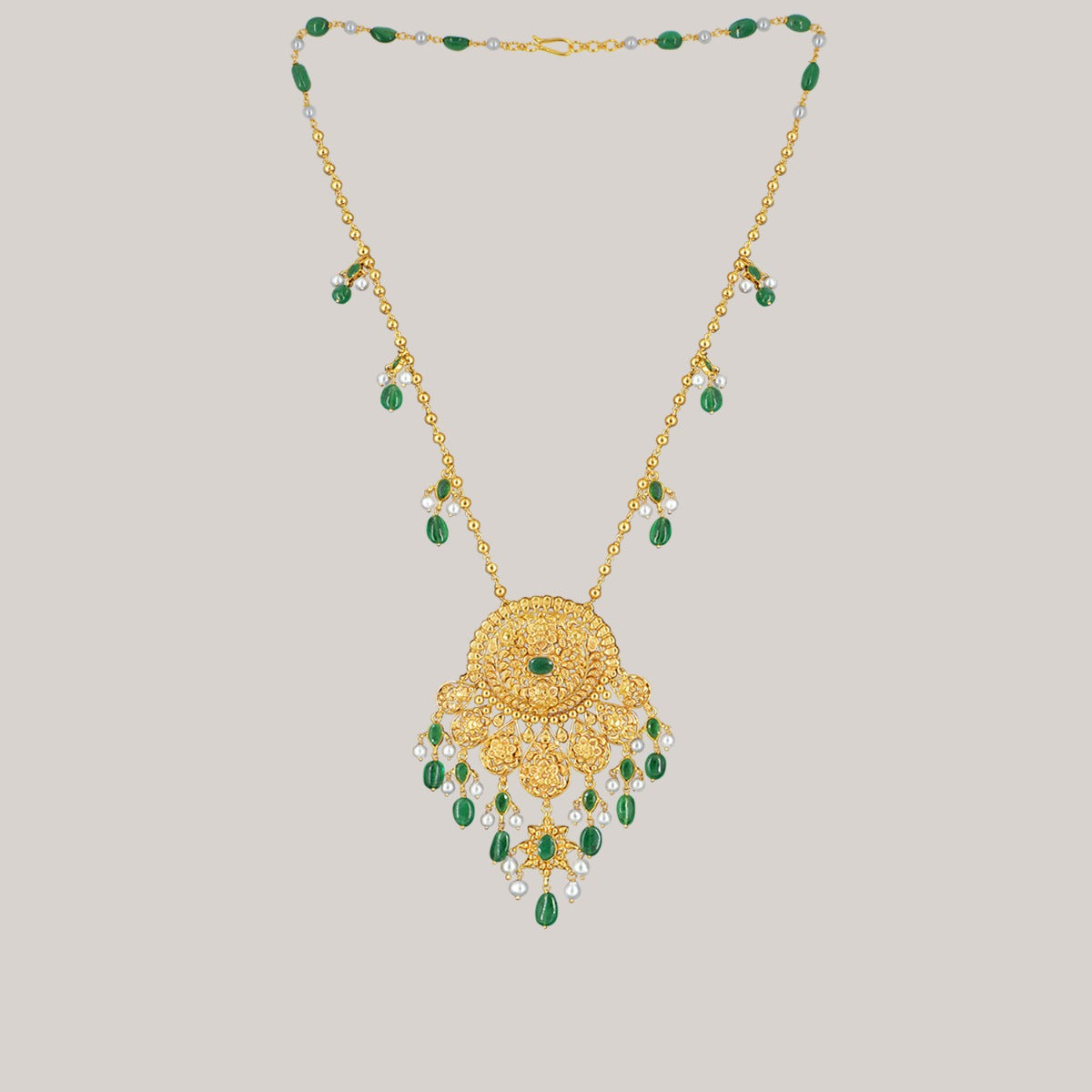 Green Tots Gold Necklace Set