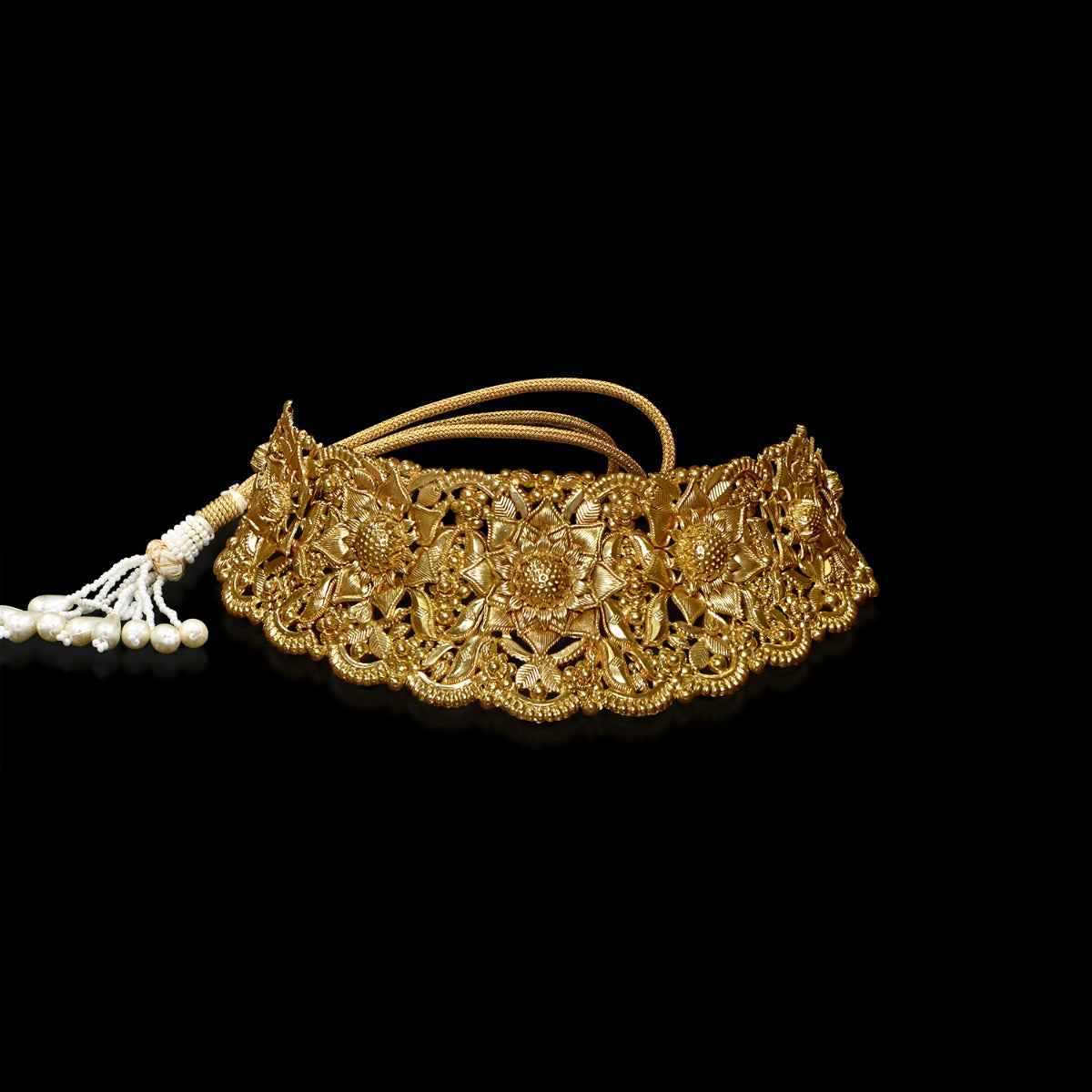 Central Floral Gold Choker