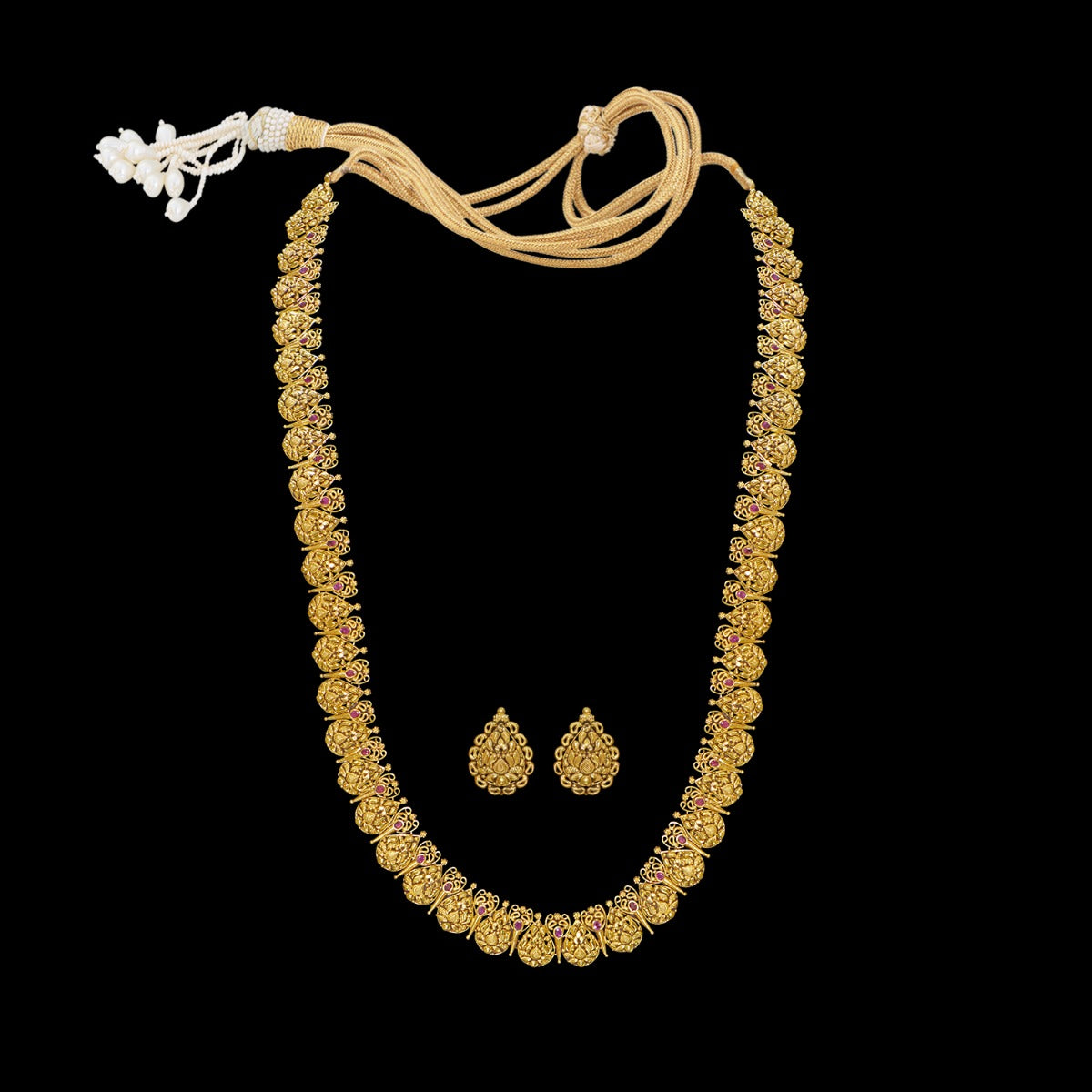 Coined Motif Gold Necklace Set