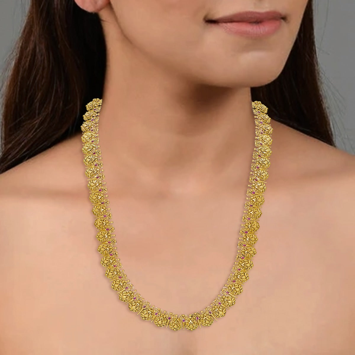 Coined Motif Gold Necklace Set