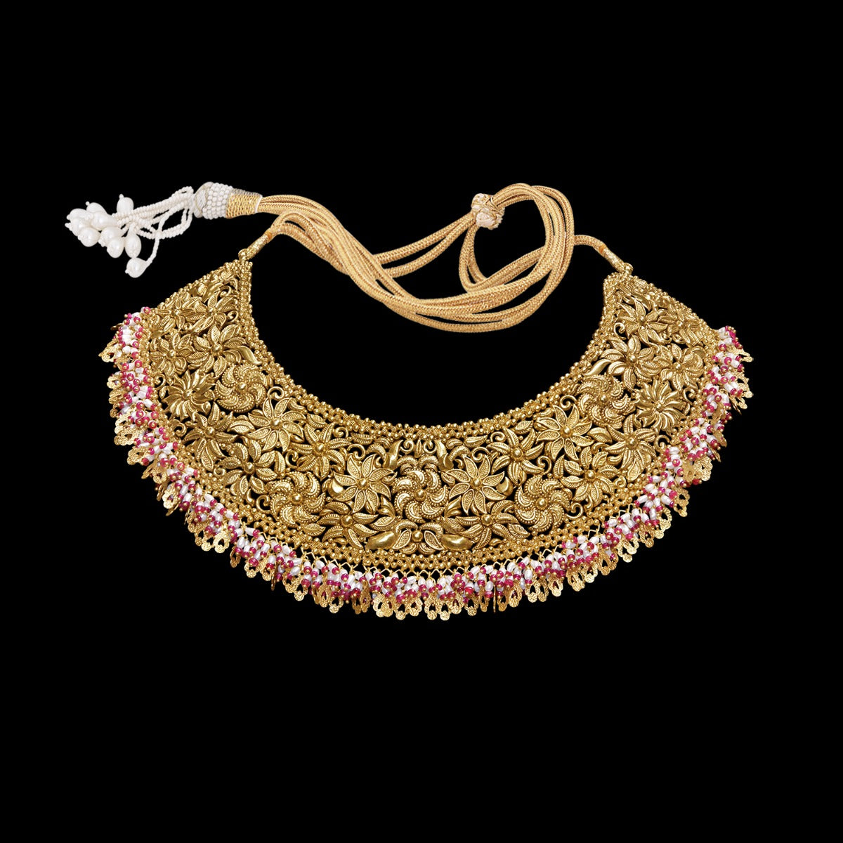 Pink Fence Gold Necklace Set