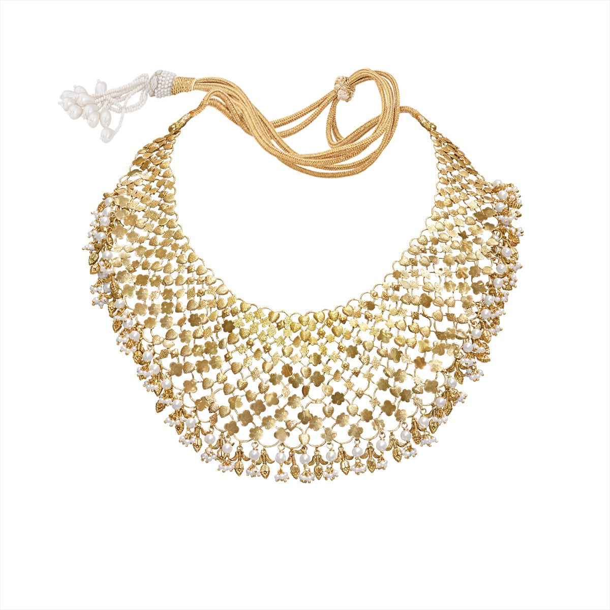 Mesh Net Gold Necklace Set