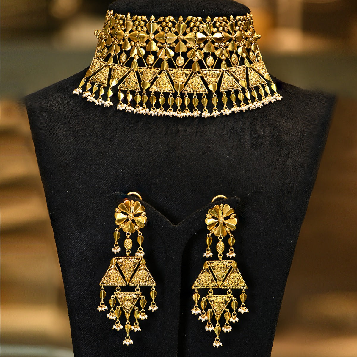 Tulips Gold Choker Set