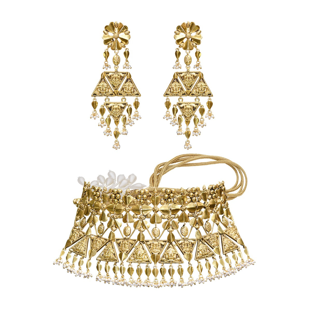 Tulips Gold Choker Set