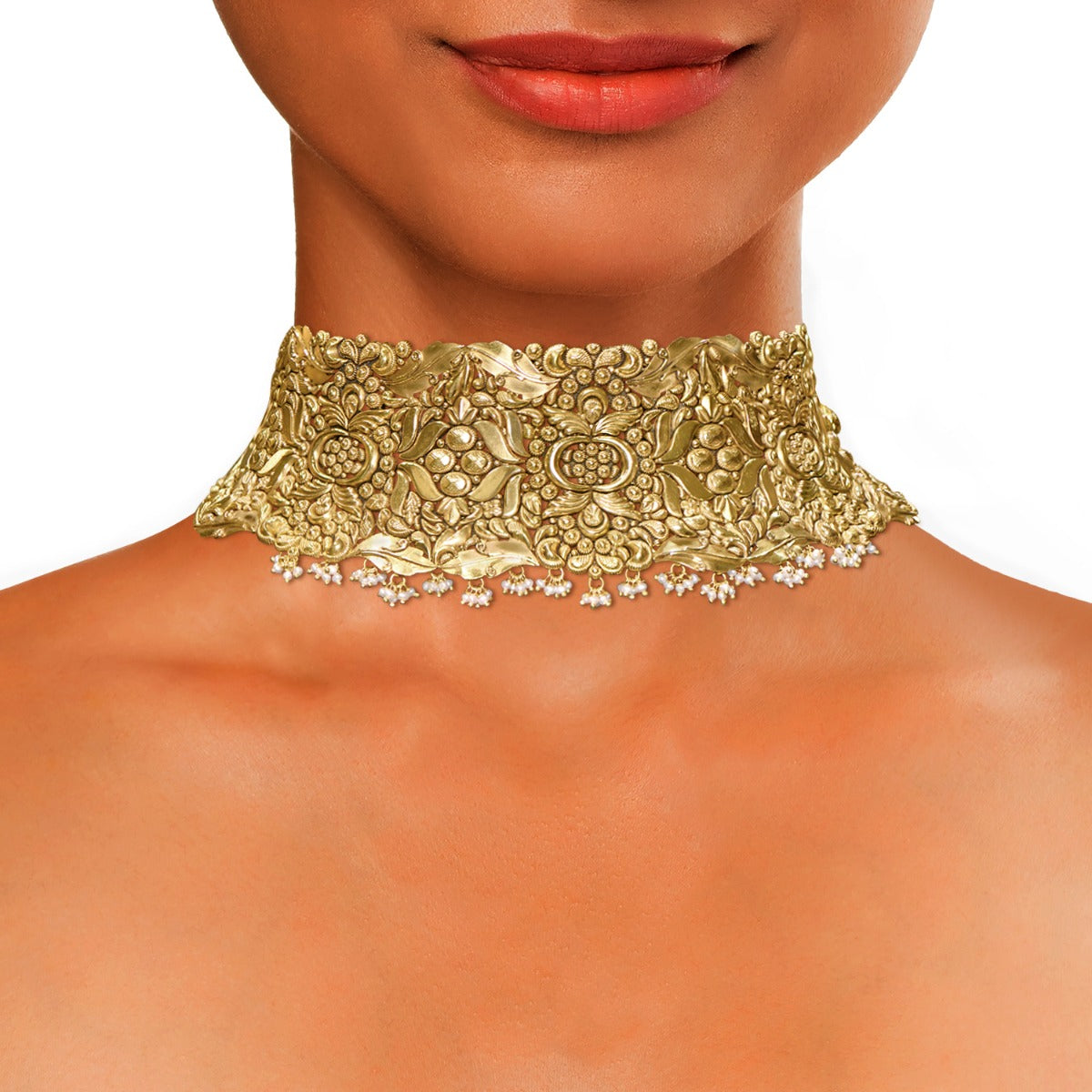 Curvy Dunes Gold Choker Set