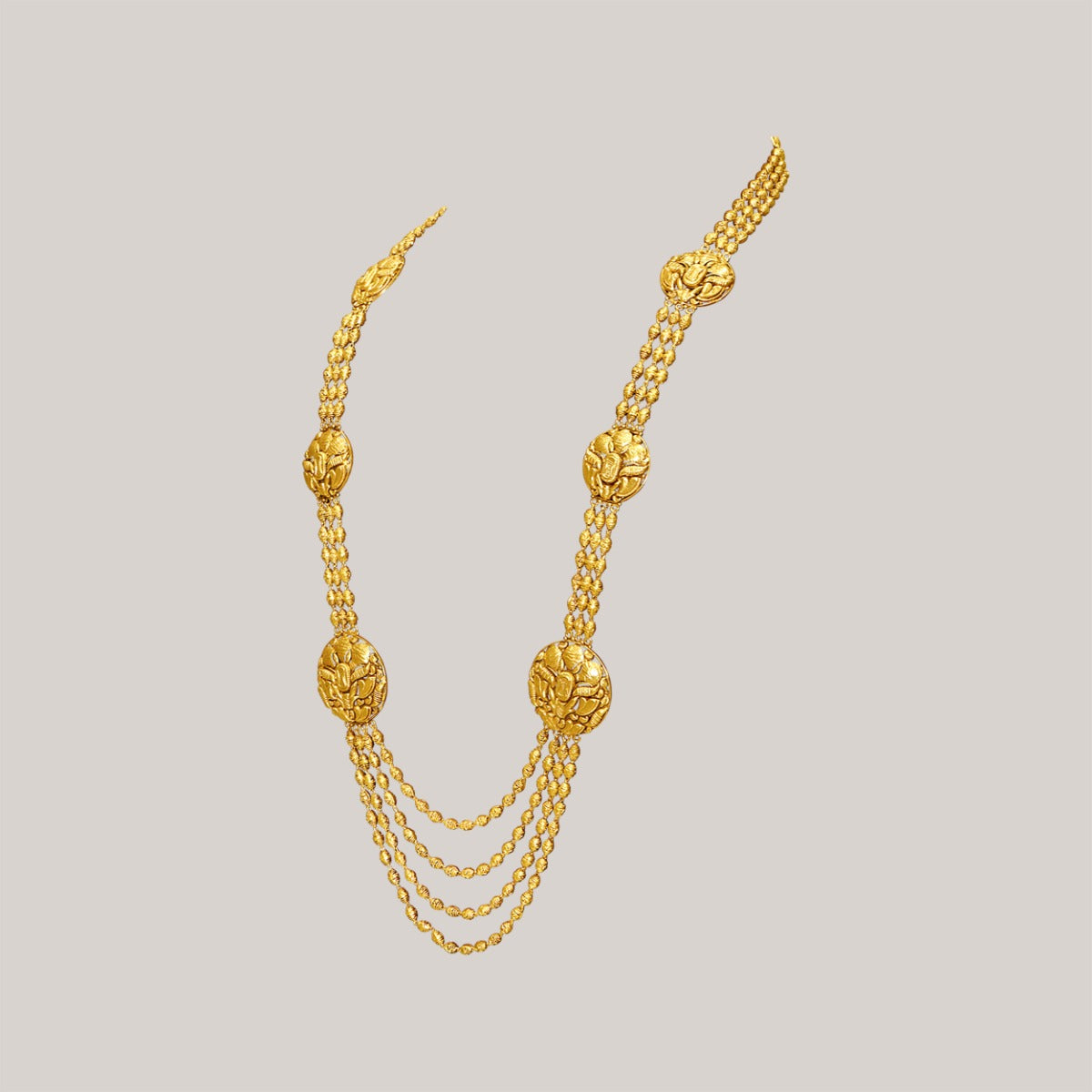 Bloomed Flower Gold Tri-Necklace