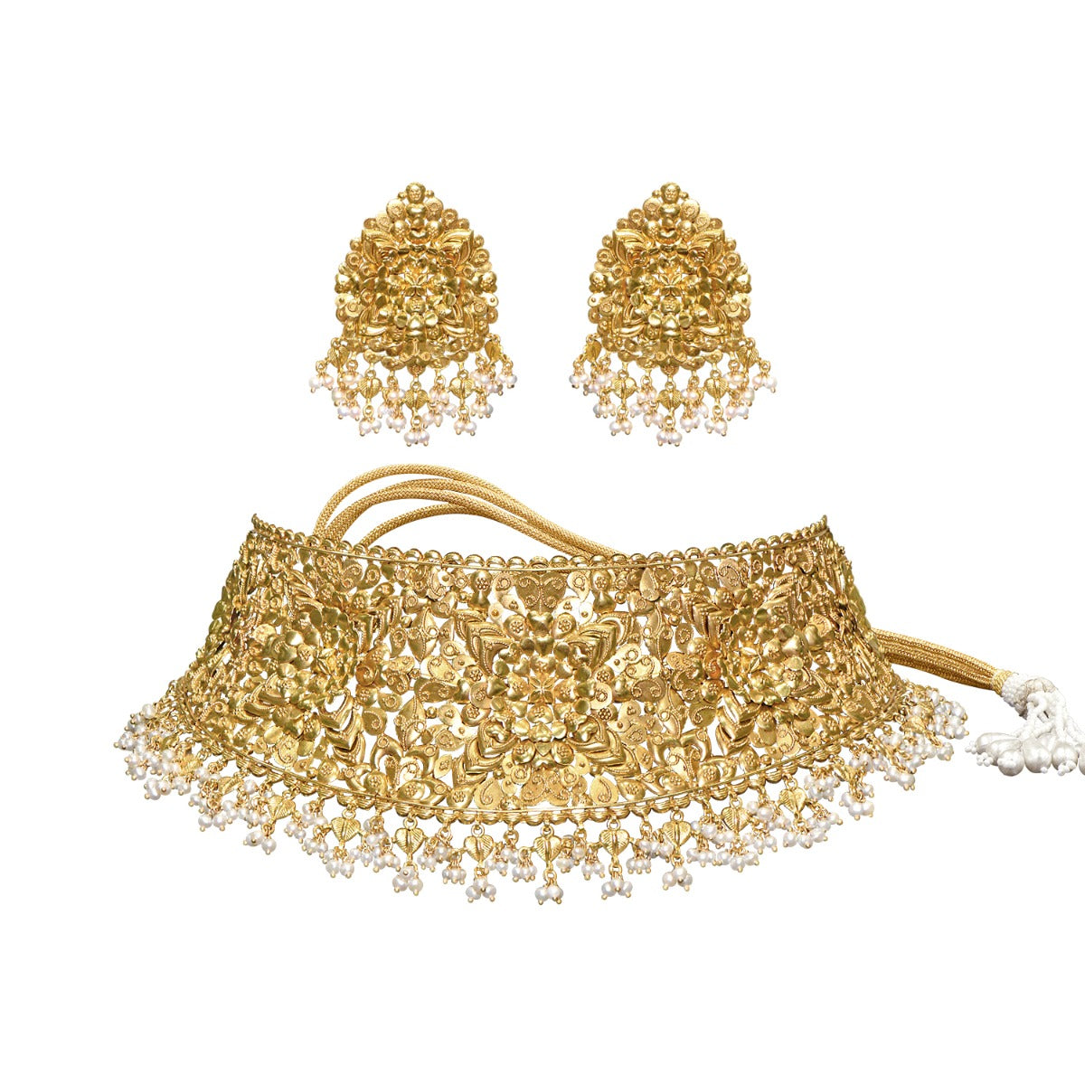 Hearts and Chamomiles Gold Choker Set