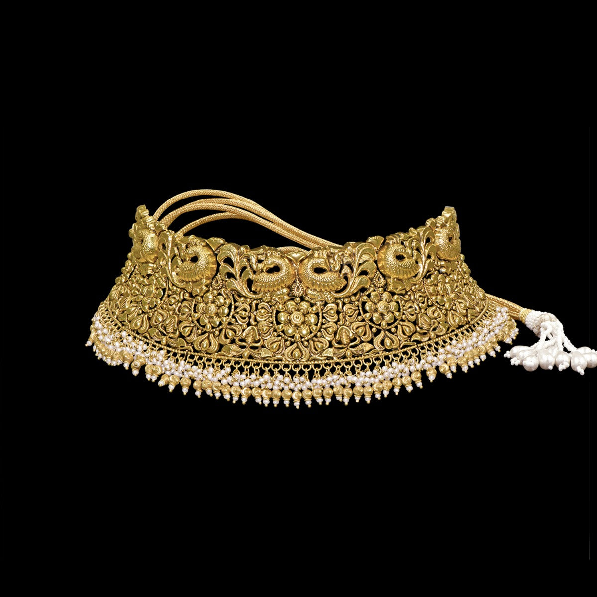 Peacock Fenced Chunky Gold Choker Set
