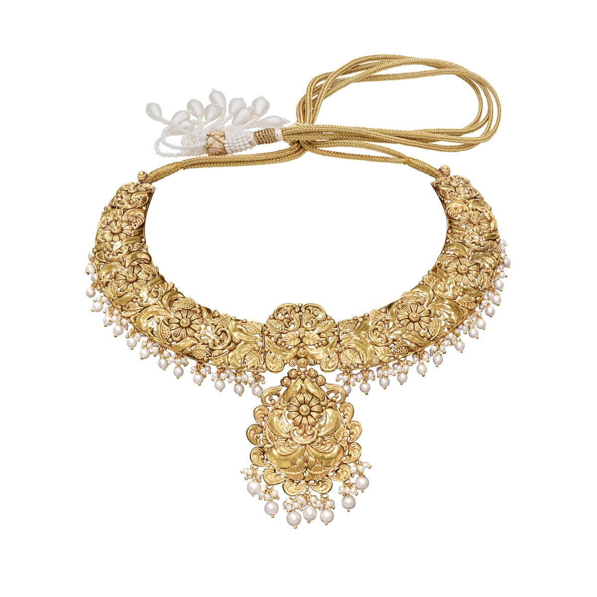 Little Pearls Intricate Gold Necklace