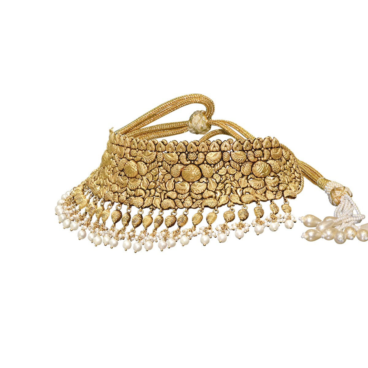 Tiny Conch Pearls Gold Choker