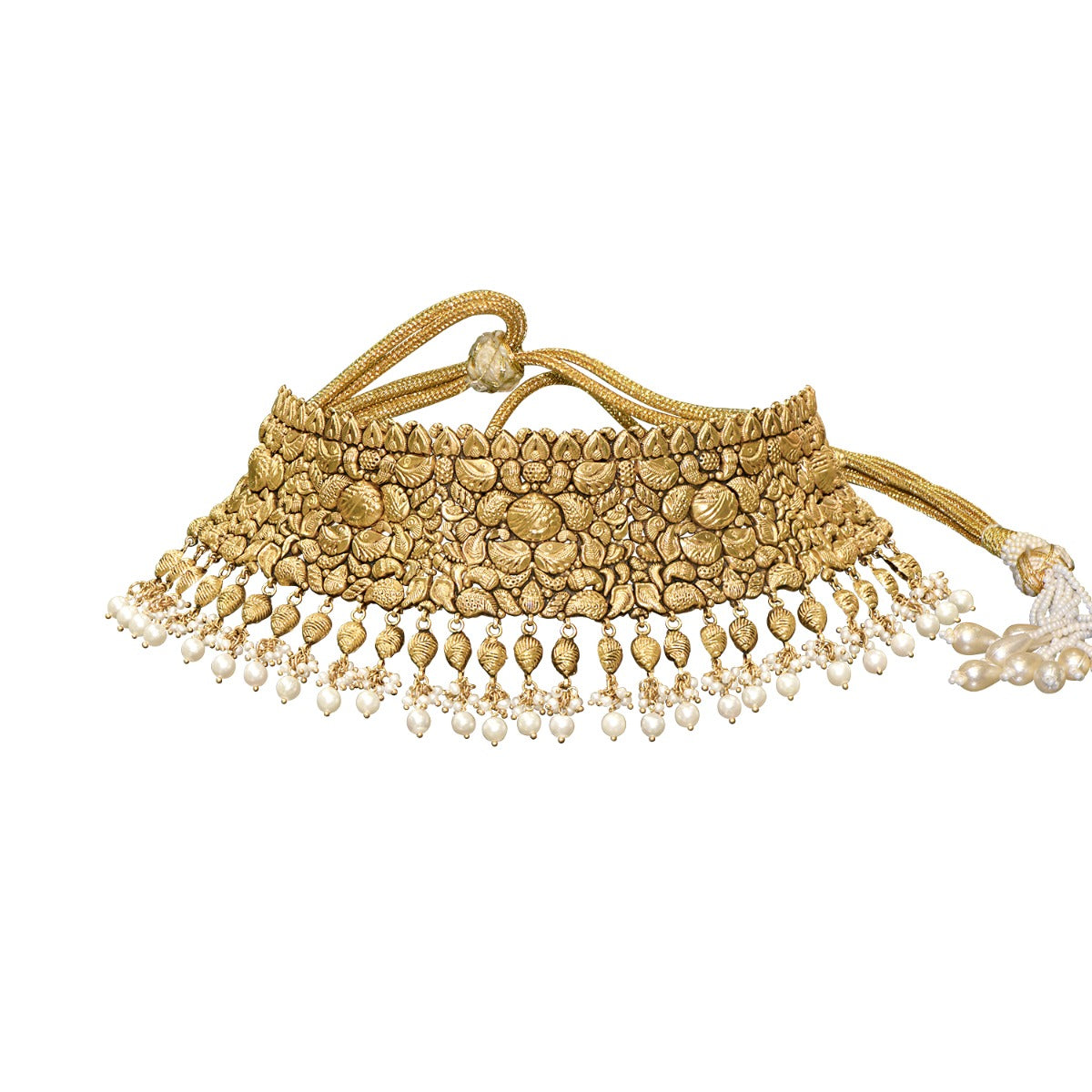 Tiny Conch Pearls Gold Choker Set