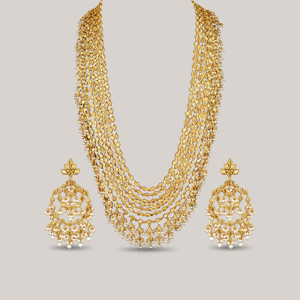 Sprinkling Rain Gold Necklace Set