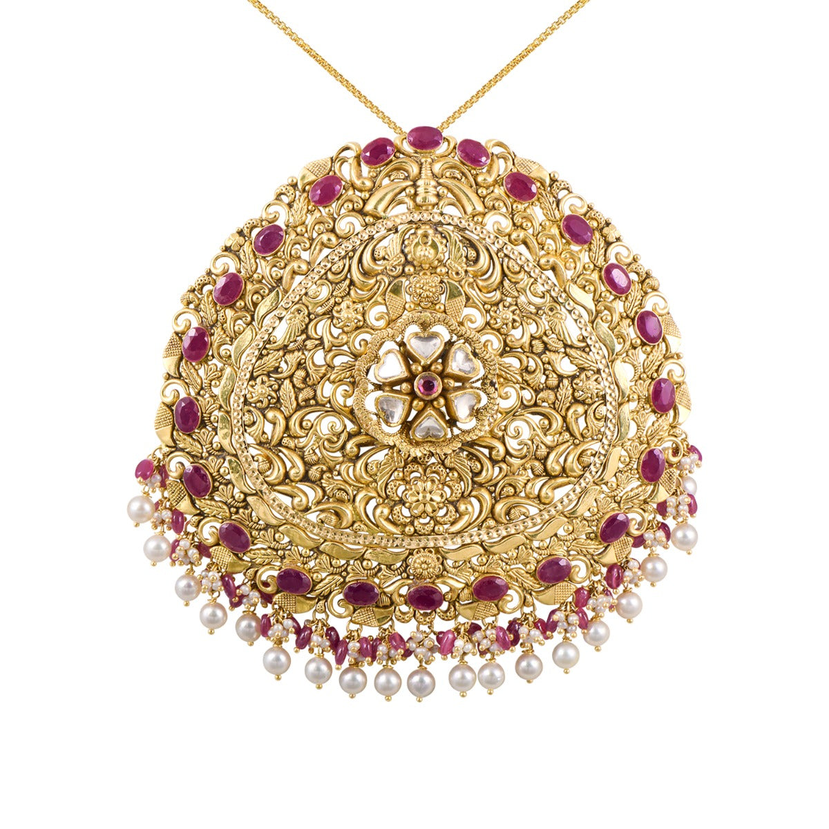 Floral Festive Gold Pendant