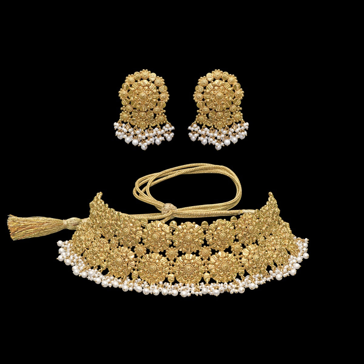Mansi Flower Gold Choker Set