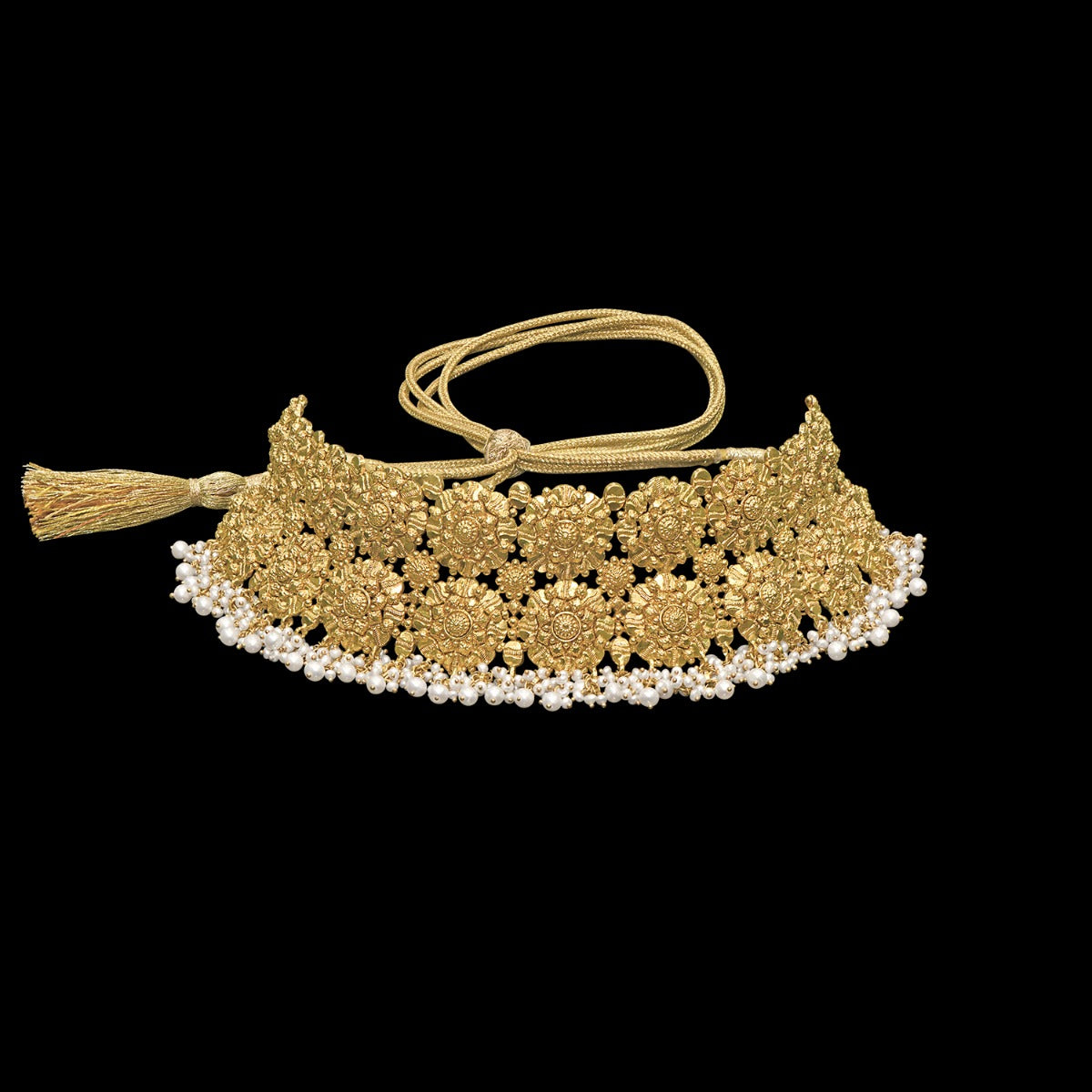Mansi Flower Gold Choker Set