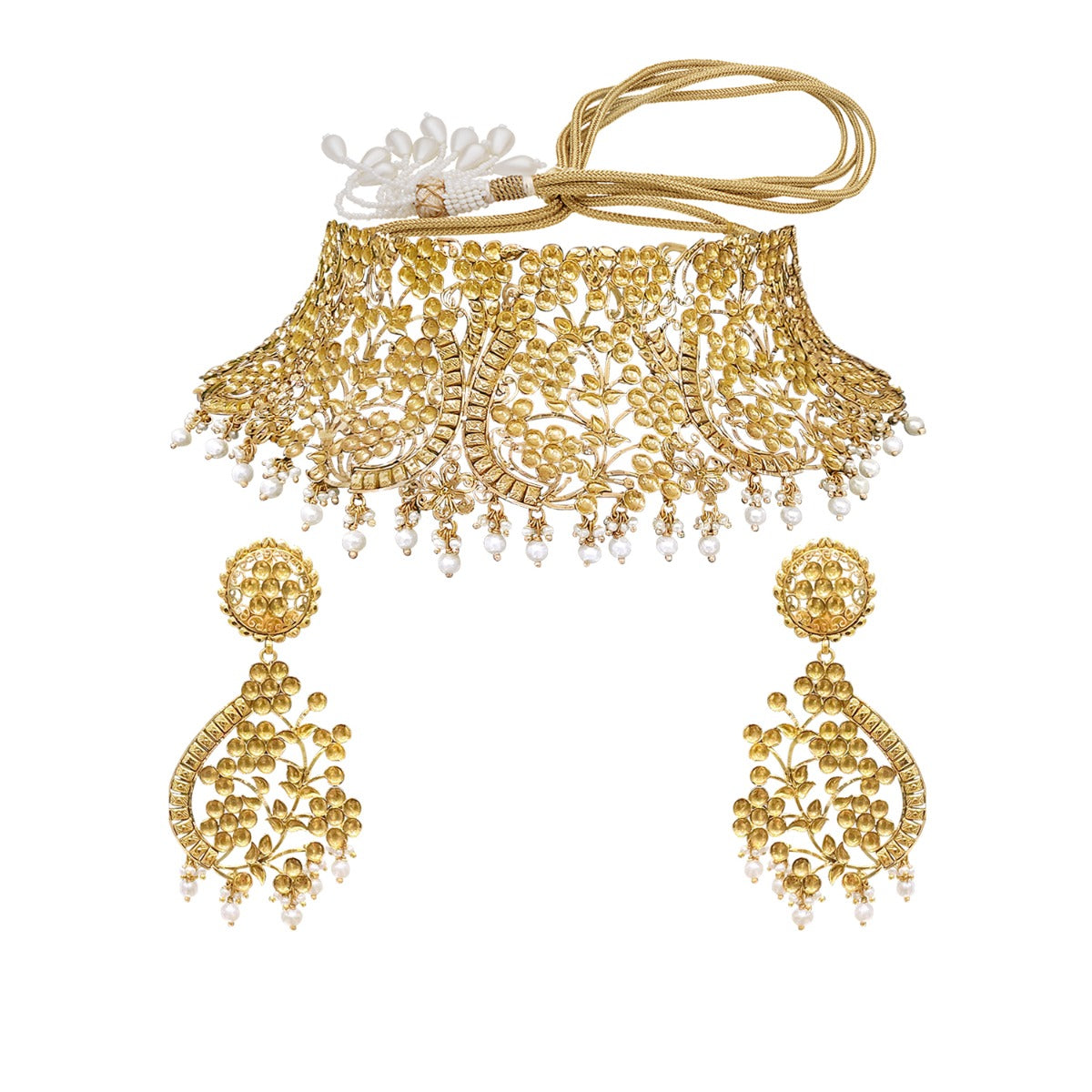 Lawrence Floral Gold Choker Set