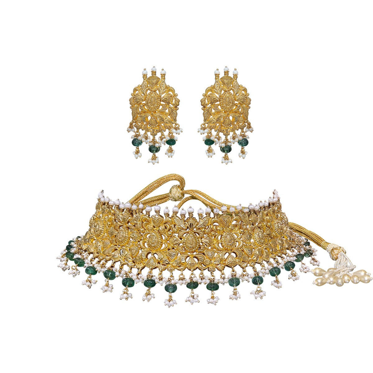 Arbella Ornate Gold Choker Set