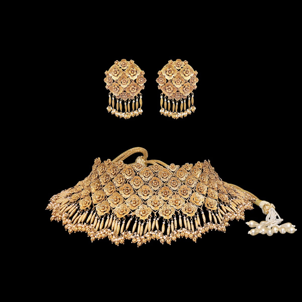 Freesia Floral Gold Choker Set