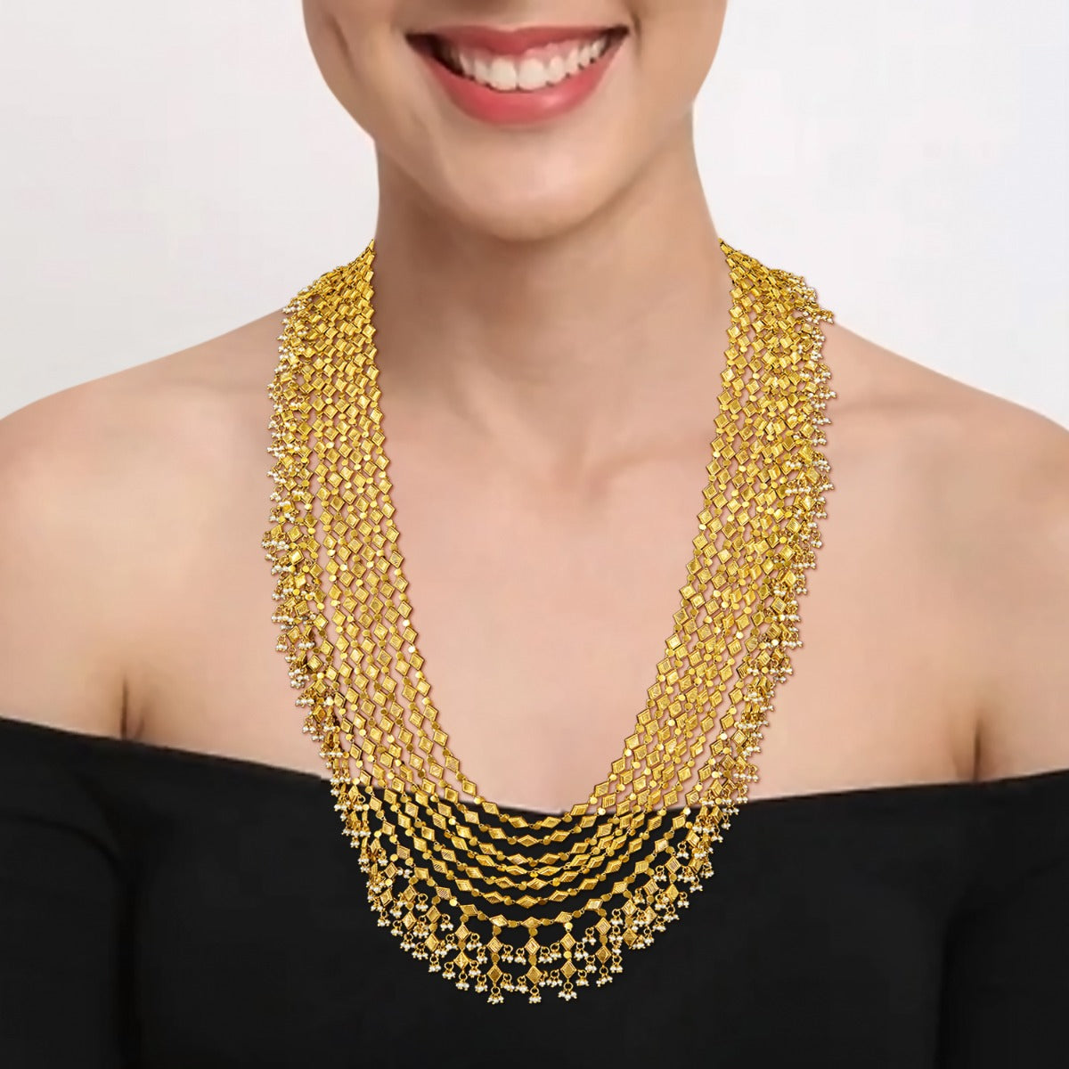 Sprinkling Rain Gold Necklace Set