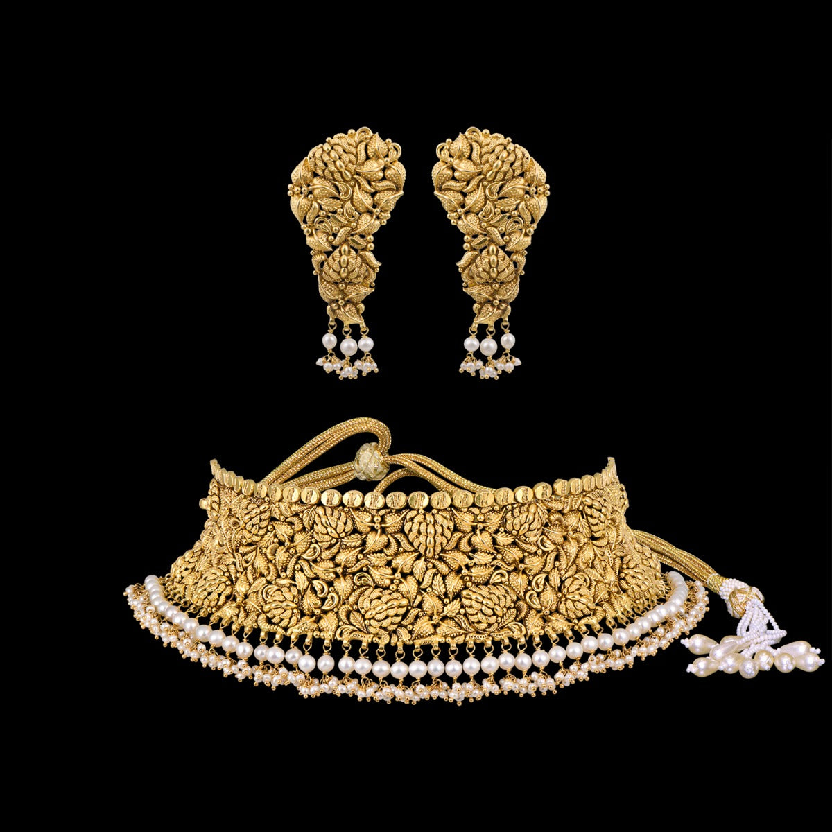 Blooming Leaf Gold Choker Set