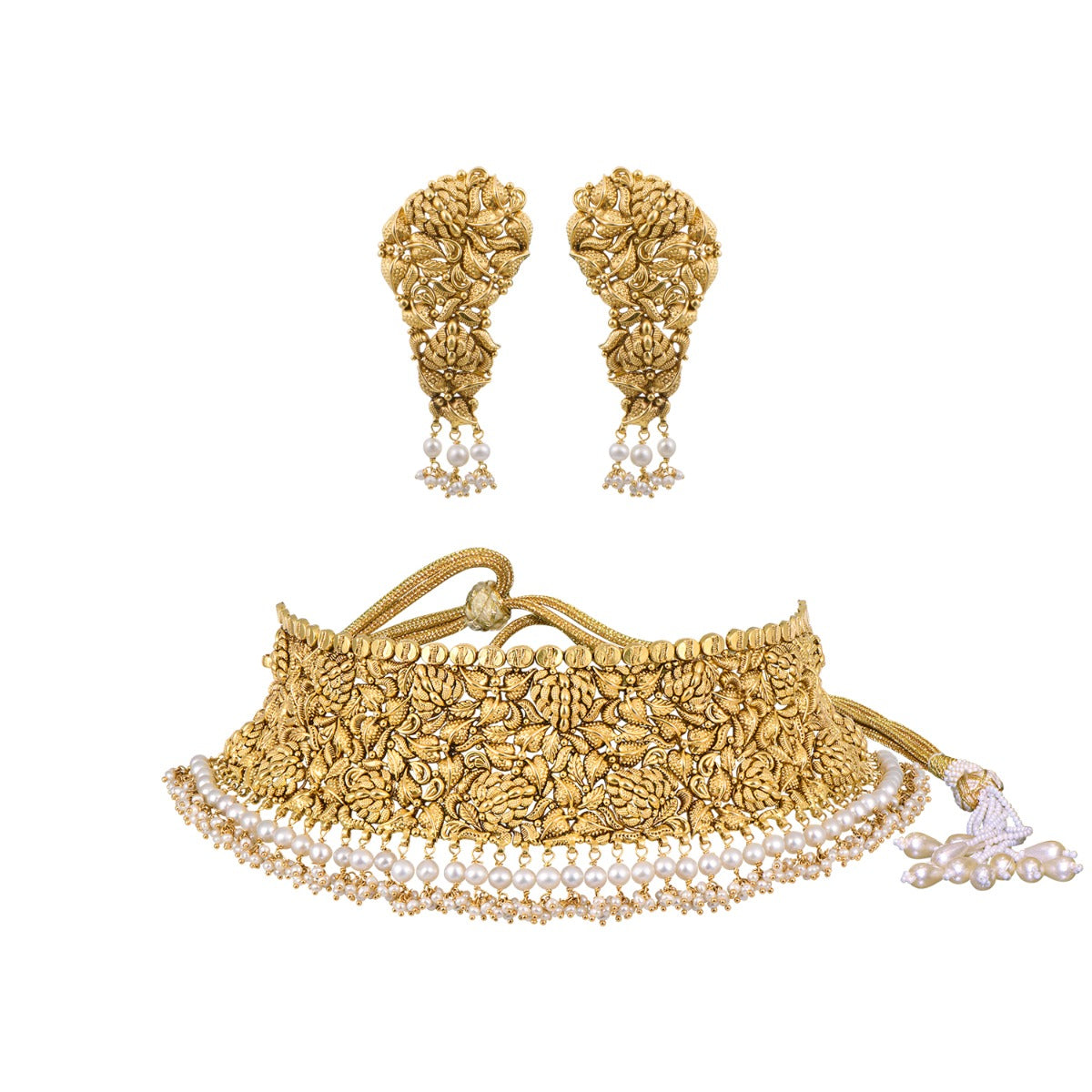 Blooming Leaf Gold Choker Set