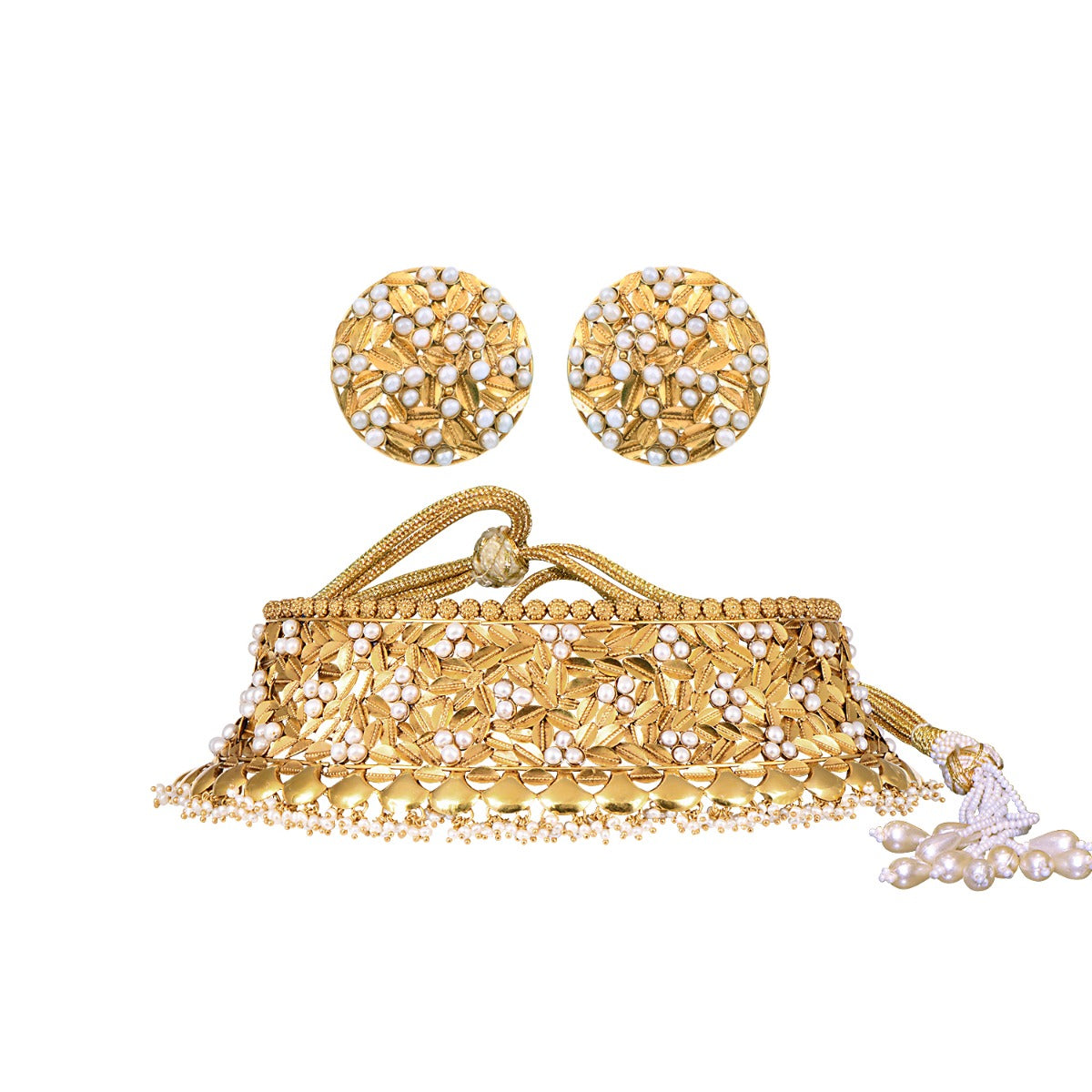 Indian Almond Pearl Choker Set