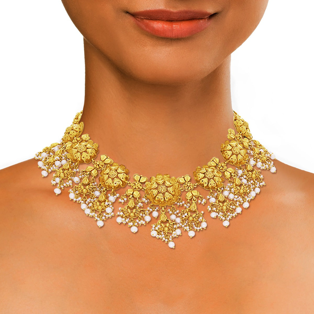 Glitteraty Gold Necklace Set