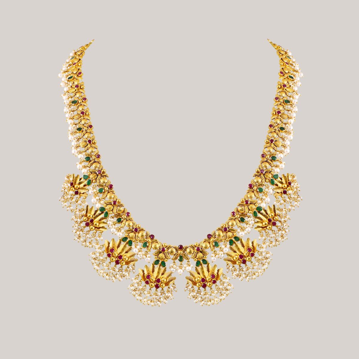 Water Lily Gold Necklace Set