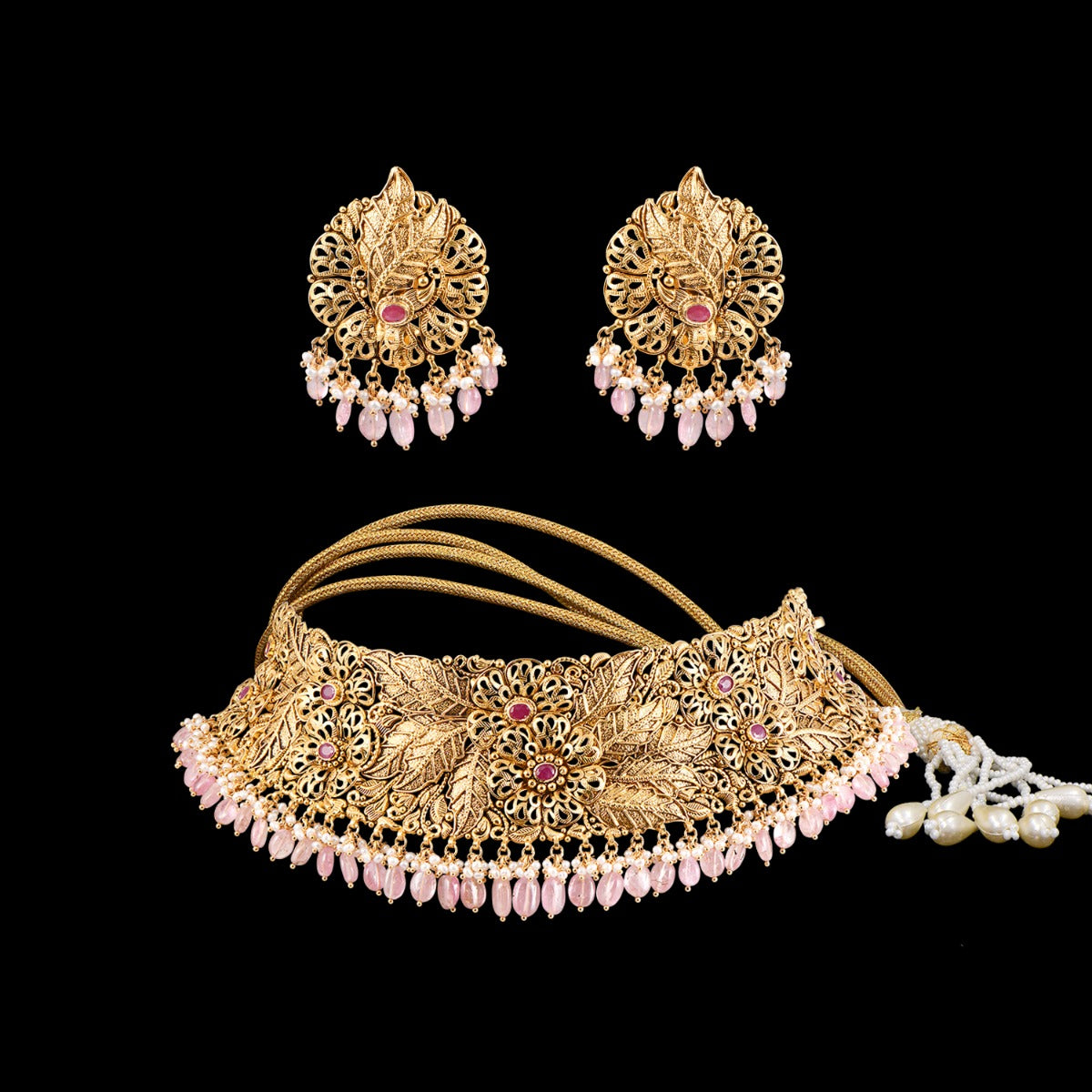 Jardin Feuille Gold Choker Set