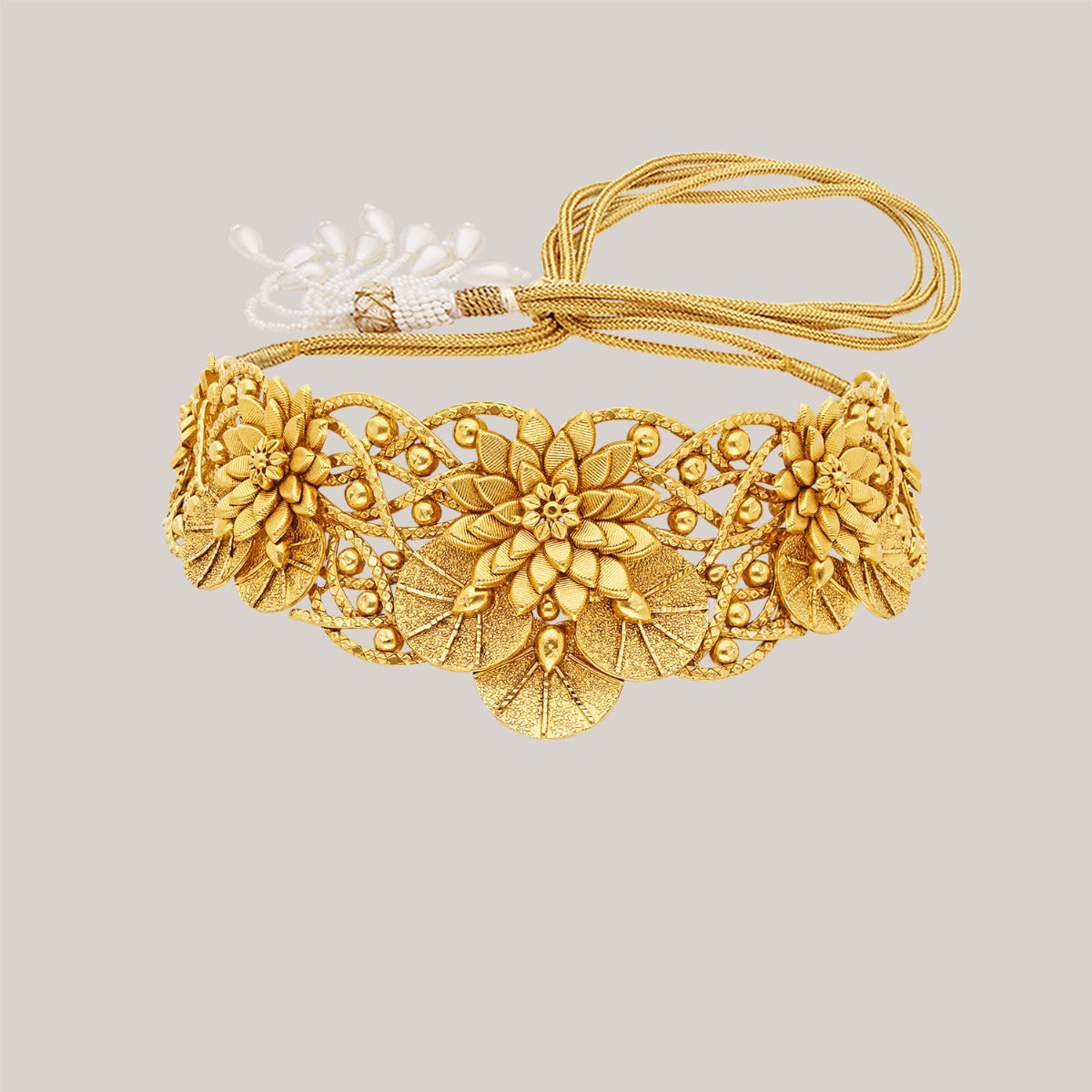 Delicate Florals Gold Choker Set