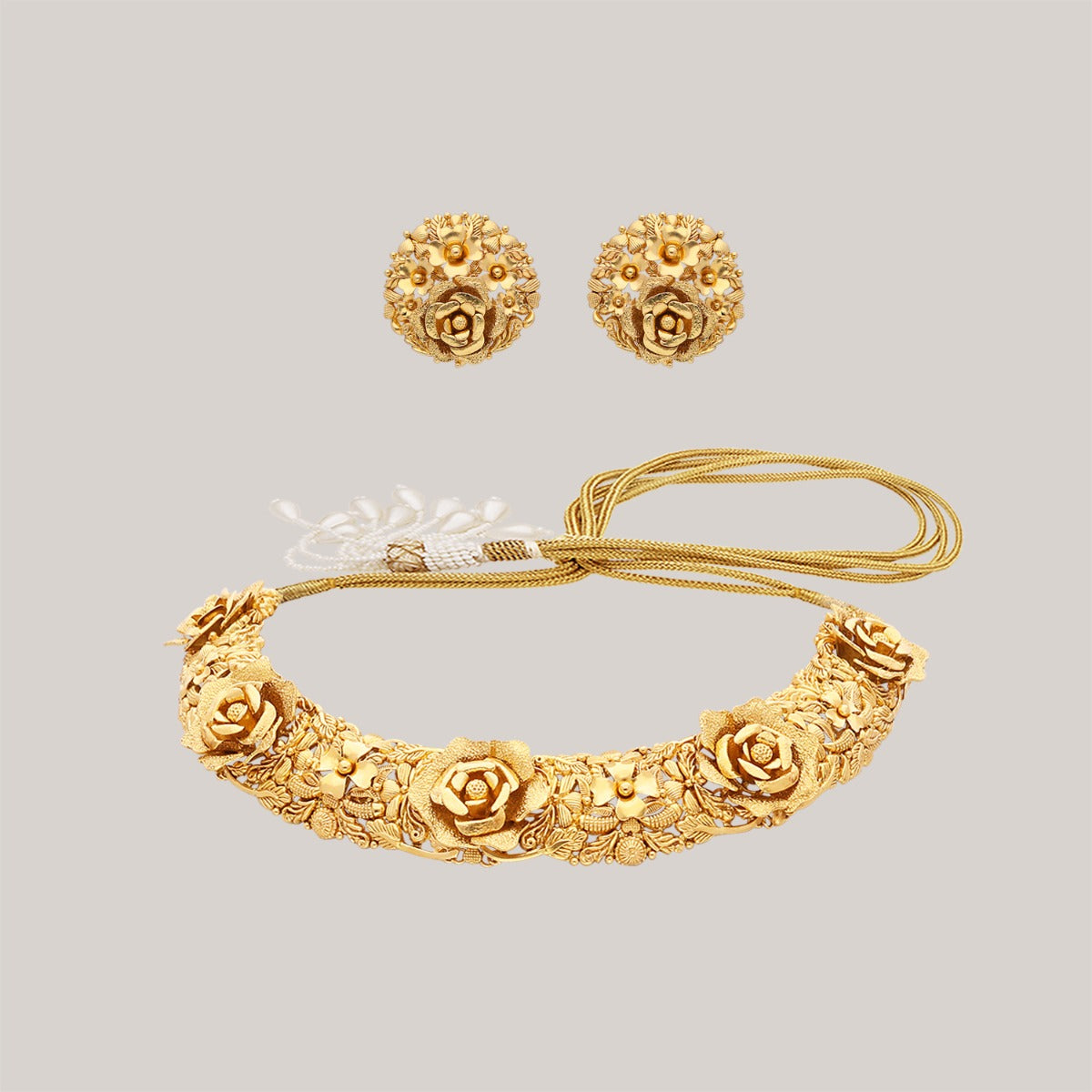 Rosey Gold Choker Set